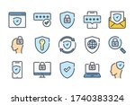 cybersecurity and data... | Shutterstock .eps vector #1740383324