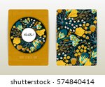 cover design with floral... | Shutterstock .eps vector #574840414