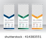 roll up banner stand template... | Shutterstock .eps vector #414383551