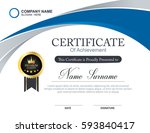 vector certificate template | Shutterstock .eps vector #593840417