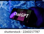 Small photo of Kaunas, Lithuania - 2022 February 5: ChatGPT OpenAI logo on smartphone in conceptual Artificial intelligence futuristic background. High quality photo