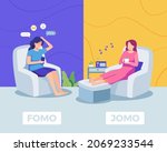 fear of missing out vs joy of... | Shutterstock .eps vector #2069233544