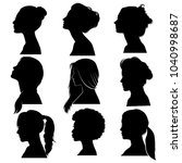 beautiful detailed hair women... | Shutterstock .eps vector #1040998687