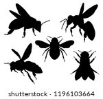 honey bee silhouette character... | Shutterstock .eps vector #1196103664