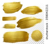 vector gold paint smear stroke... | Shutterstock .eps vector #358042211