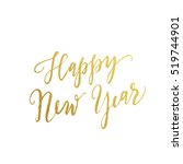 gold happy new year text for... | Shutterstock .eps vector #519744901