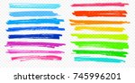 highlight brush underline hand... | Shutterstock .eps vector #745996201