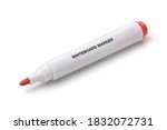 Red whiteboard marker pen isolated on white