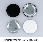black and white round badge 3d... | Shutterstock . vector #617482931