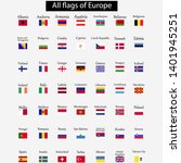 all flags with the names of... | Shutterstock .eps vector #1401945251