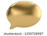 Gold Speech Bubble Isolated On...