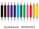 marker pen set isolated on... | Shutterstock .eps vector #495043351