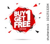 buy 1 get 1 free  sale tag ... | Shutterstock .eps vector #1012513204