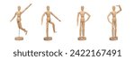 Set of wooden figure of a man...