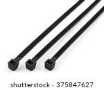 self-locked plastic zip cable ties black over white background.