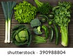 flat lay of vegetables green