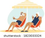 old senior couple enjoying a... | Shutterstock .eps vector #1823033324