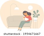 young mother holding her child... | Shutterstock .eps vector #1954671667