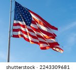 American Flag Blown In The Wind ...