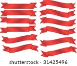 set of 12 red banners | Shutterstock .eps vector #31425496