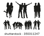 friends silhouettes | Shutterstock .eps vector #350311247