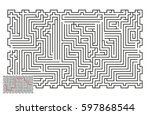 large vector horizontal maze... | Shutterstock .eps vector #597868544