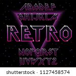 80's retro font.vector... | Shutterstock .eps vector #1127458574