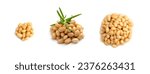 Small photo of White kidney beans isolated. Cooked cannellini bean pile, baked legume, canned yellow beans, Phaseolus vulgaris, haricot stew, boiled leguminous ingredient on white background