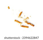 Bread sticks isolated  crumbled ...