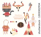 illustrations of native... | Shutterstock .eps vector #1303302934