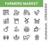 vector farmers market icon set. ... | Shutterstock .eps vector #1398104354