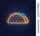 vector neon taco icon template. ... | Shutterstock .eps vector #1623757804