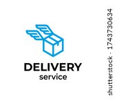 vector delivery logo design.... | Shutterstock .eps vector #1743730634