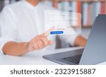 Small photo of Businessman tick check mark for accept Terms of use concept. Reading terms and conditions of website or application before click to create account button. Agree to the term and condition of contract.