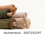 Rolls of pastel color fabric...