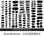 set of black paint  ink brush... | Shutterstock .eps vector #1453858814