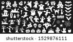 set of white silhouettes of... | Shutterstock .eps vector #1529876111