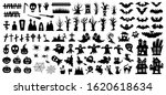 set of silhouettes of halloween ... | Shutterstock .eps vector #1620618634