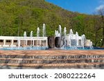fountain in the form of mugs in ... | Shutterstock . vector #2080222264