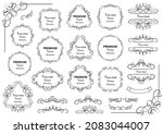 calligraphic design elements .... | Shutterstock .eps vector #2083044007