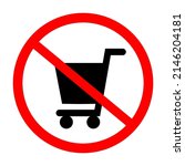 no shopping cart sign  vector... | Shutterstock .eps vector #2146204181