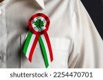 Small photo of Hungarian cockade with white shirt
