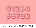 3d glossy pink number vector... | Shutterstock .eps vector #2097961504