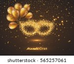 mardi gras mask from gold... | Shutterstock .eps vector #565257061