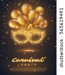 carnival party poster. mardi... | Shutterstock .eps vector #565619491