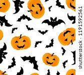 seamless pattern halloween... | Shutterstock .eps vector #1191592561