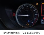 Small photo of Screen display of car status warning light on dashboard panel symbols which show the fault indicators
