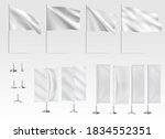 mockups of white flags  banner... | Shutterstock .eps vector #1834552351