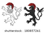 brave lion warrior silhouette... | Shutterstock .eps vector #180857261