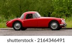 Small photo of Stony Stratford, Bucks, UK. June 5th 2022. 1959 red MGA